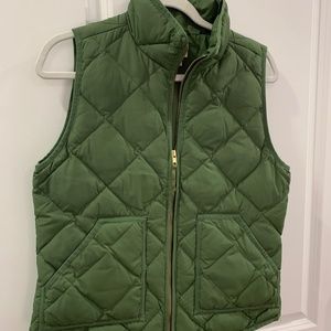 JCrew Green Quilted Vest